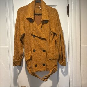 Free People Golden Pea Coat